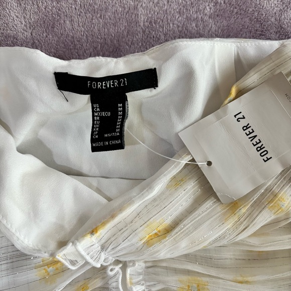 Forever 21 Yellow and White Ruffled Mini Skirt - Picture 2 of 7